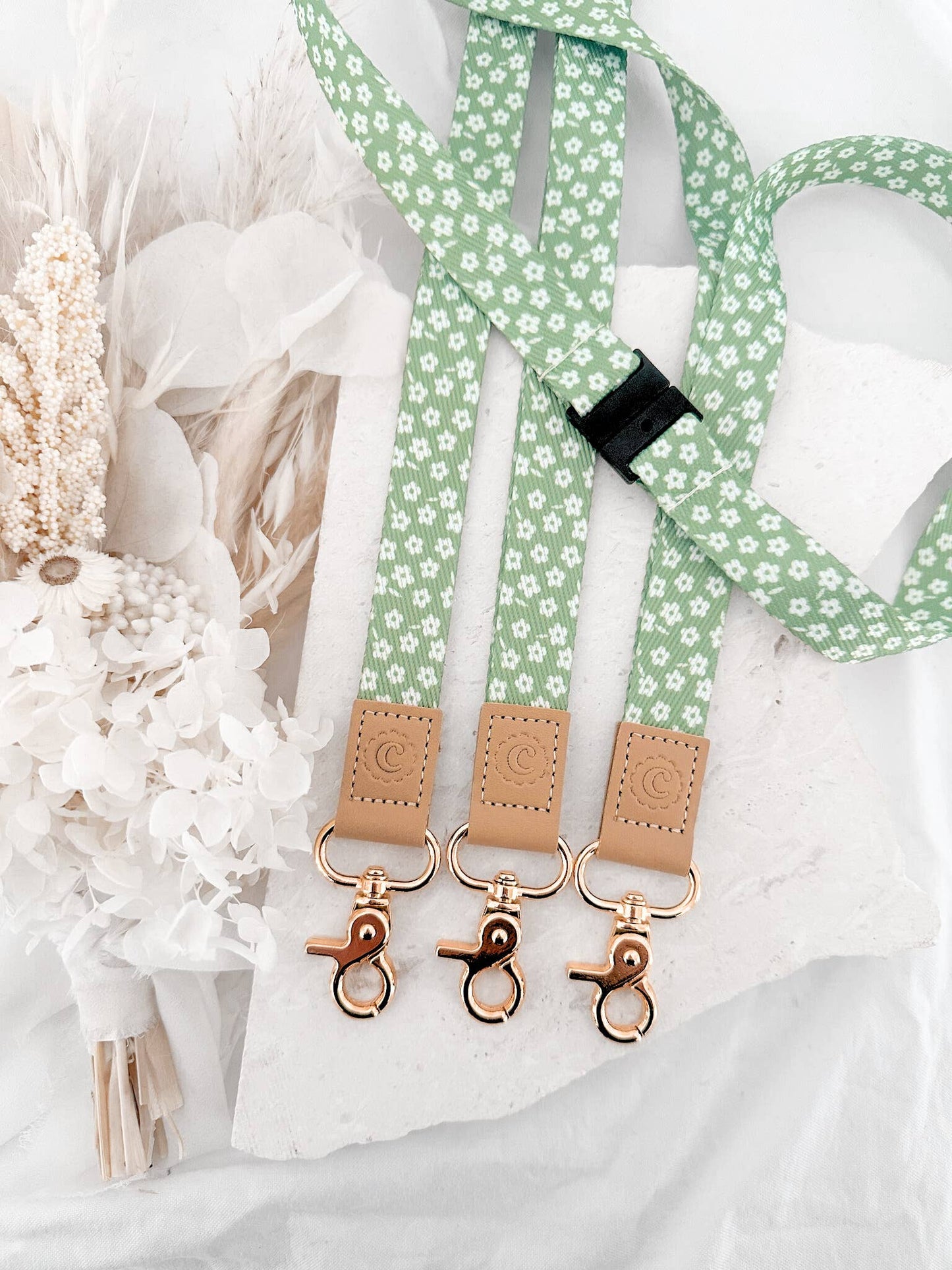 Fabric Lanyard | Matcha Floral