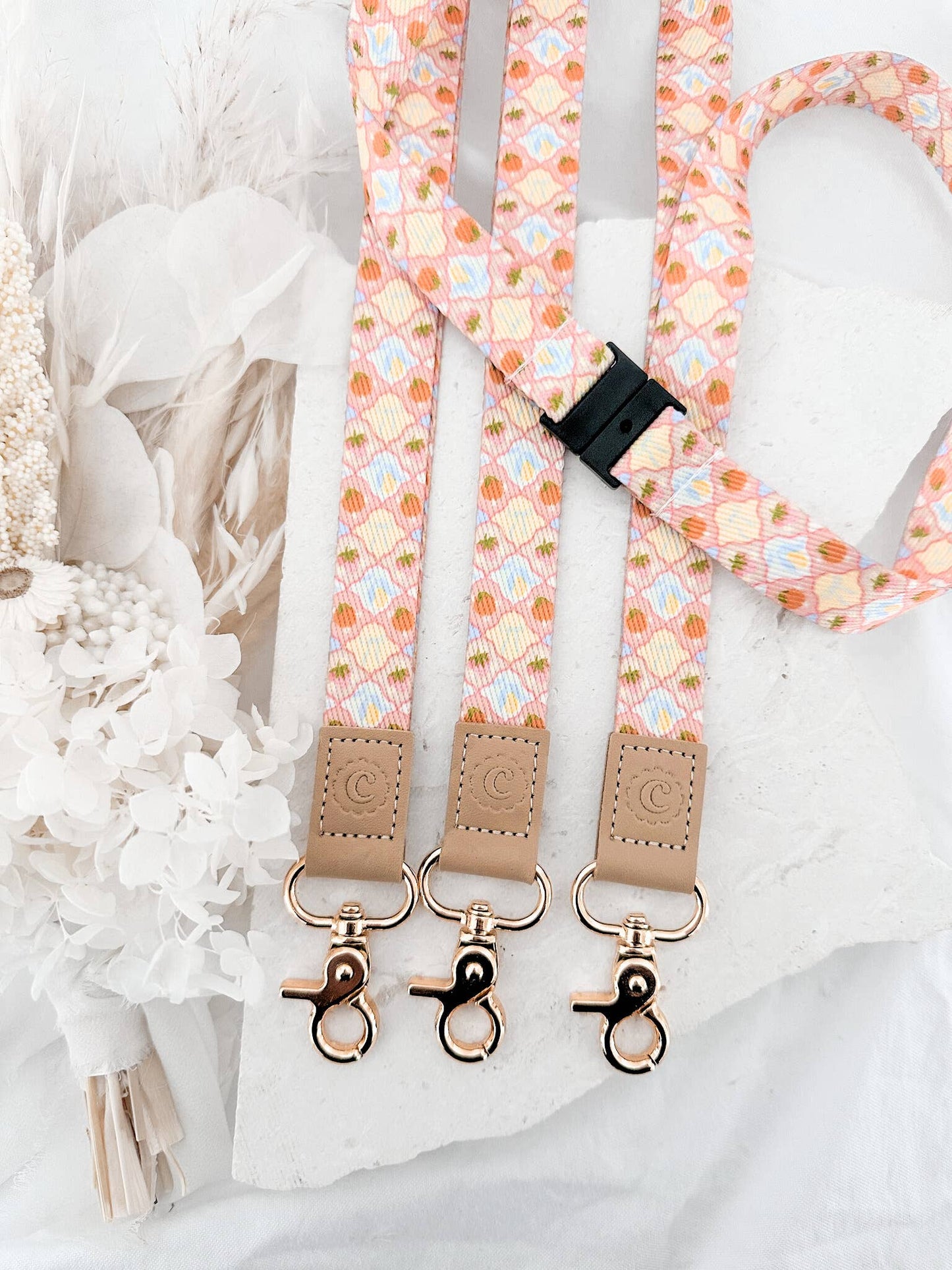 Fabric Lanyard | Floral Fruits