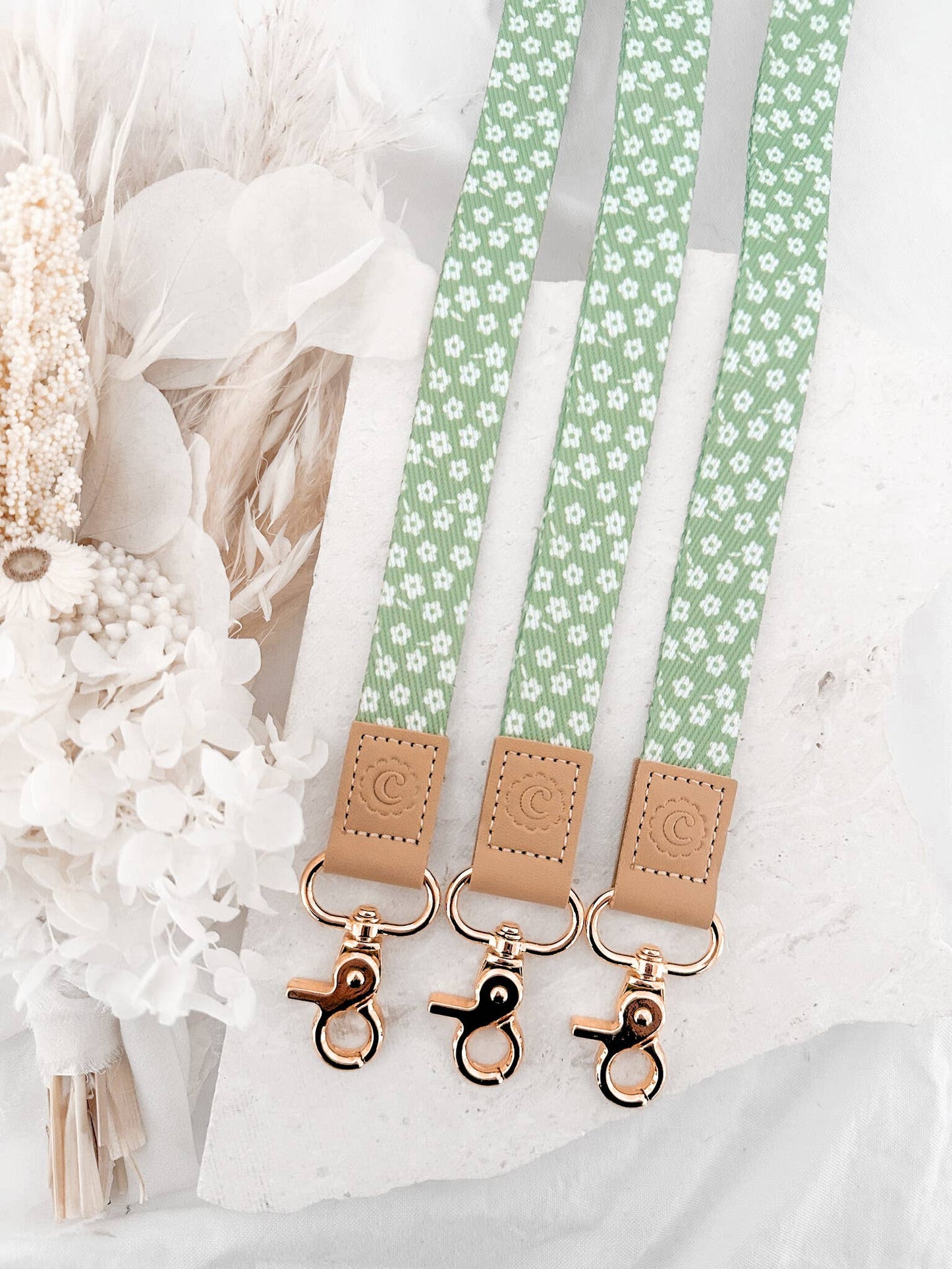 Fabric Lanyard | Matcha Floral