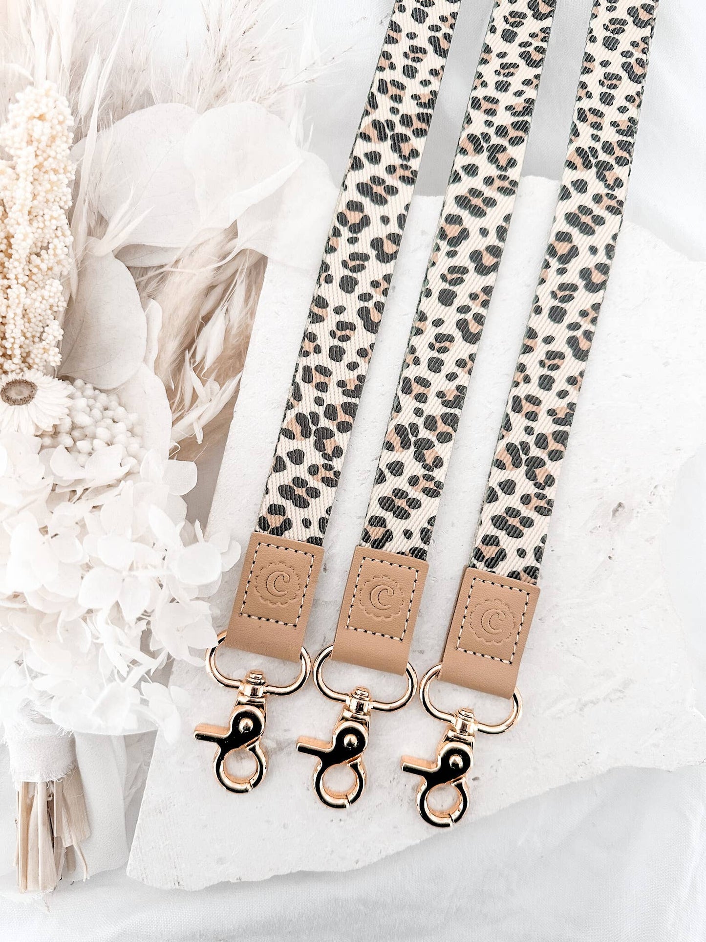 Fabric Lanyard | Cream Leopard