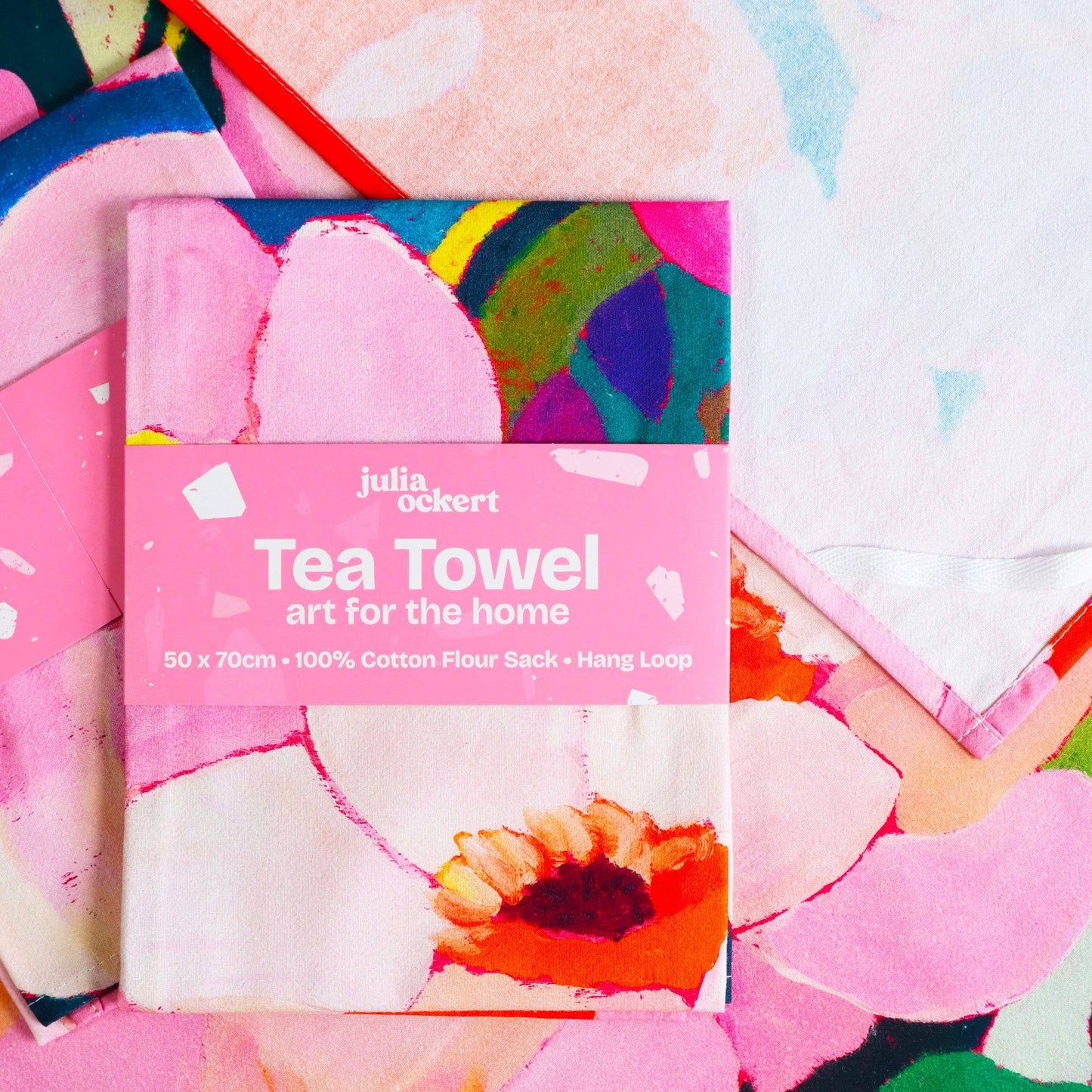 Flowerverse Tea Towel - Dopamine Decor - Original Floral Art
