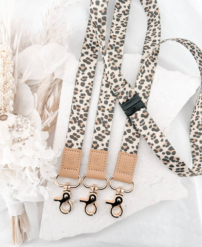 Fabric Lanyard | Cream Leopard