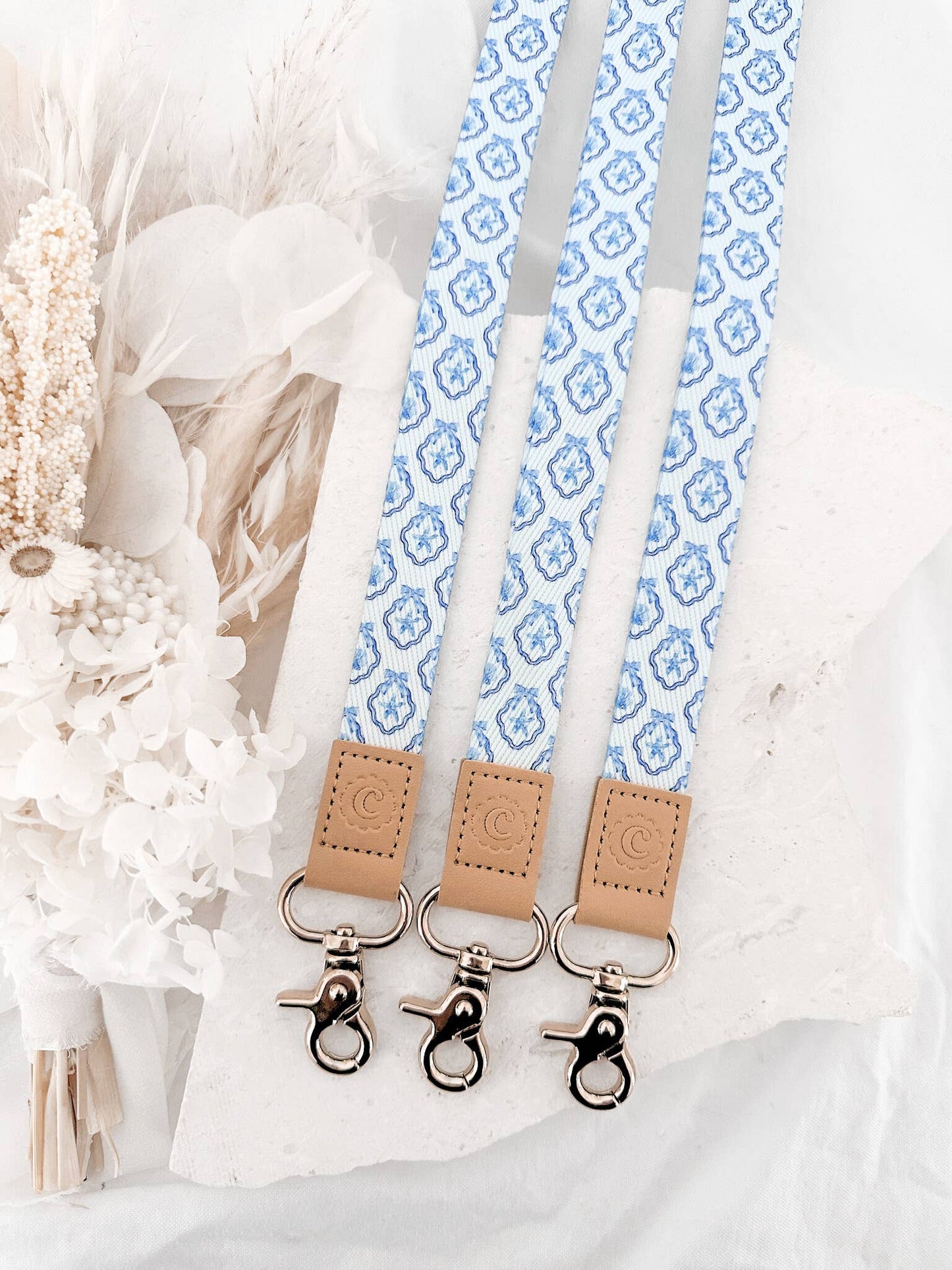Fabric Lanyard | Coastal Seashells