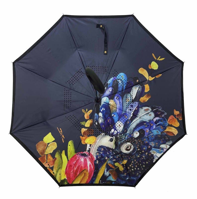 IOco Reverse Umbrella with Sun Safe UPF50 - Red Tailed Black