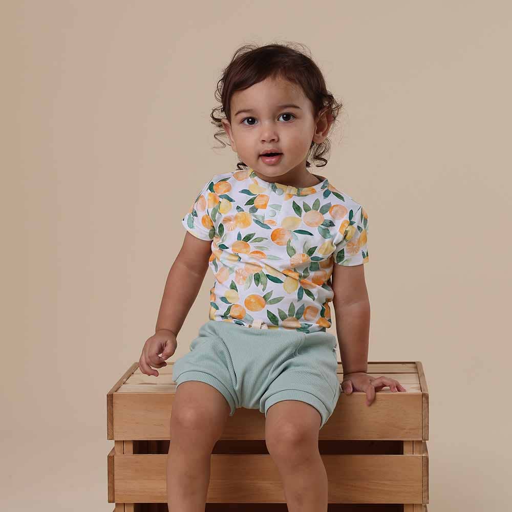 Citrus Squeeze Short Sleeve Organic Bodysuit