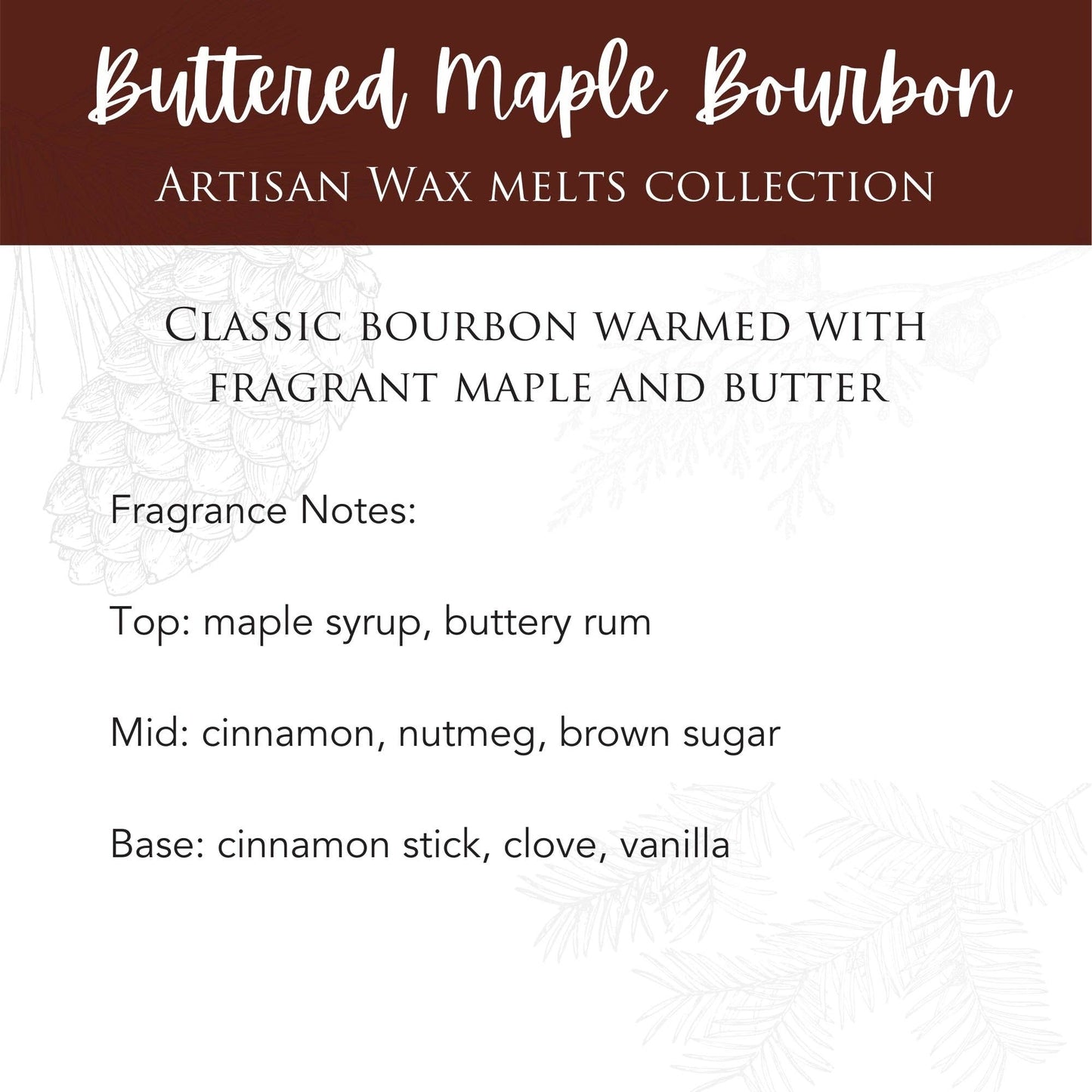 Buttered Maple Bourbon 2.5 Oz Artisan Melts - RRP $7.95  
