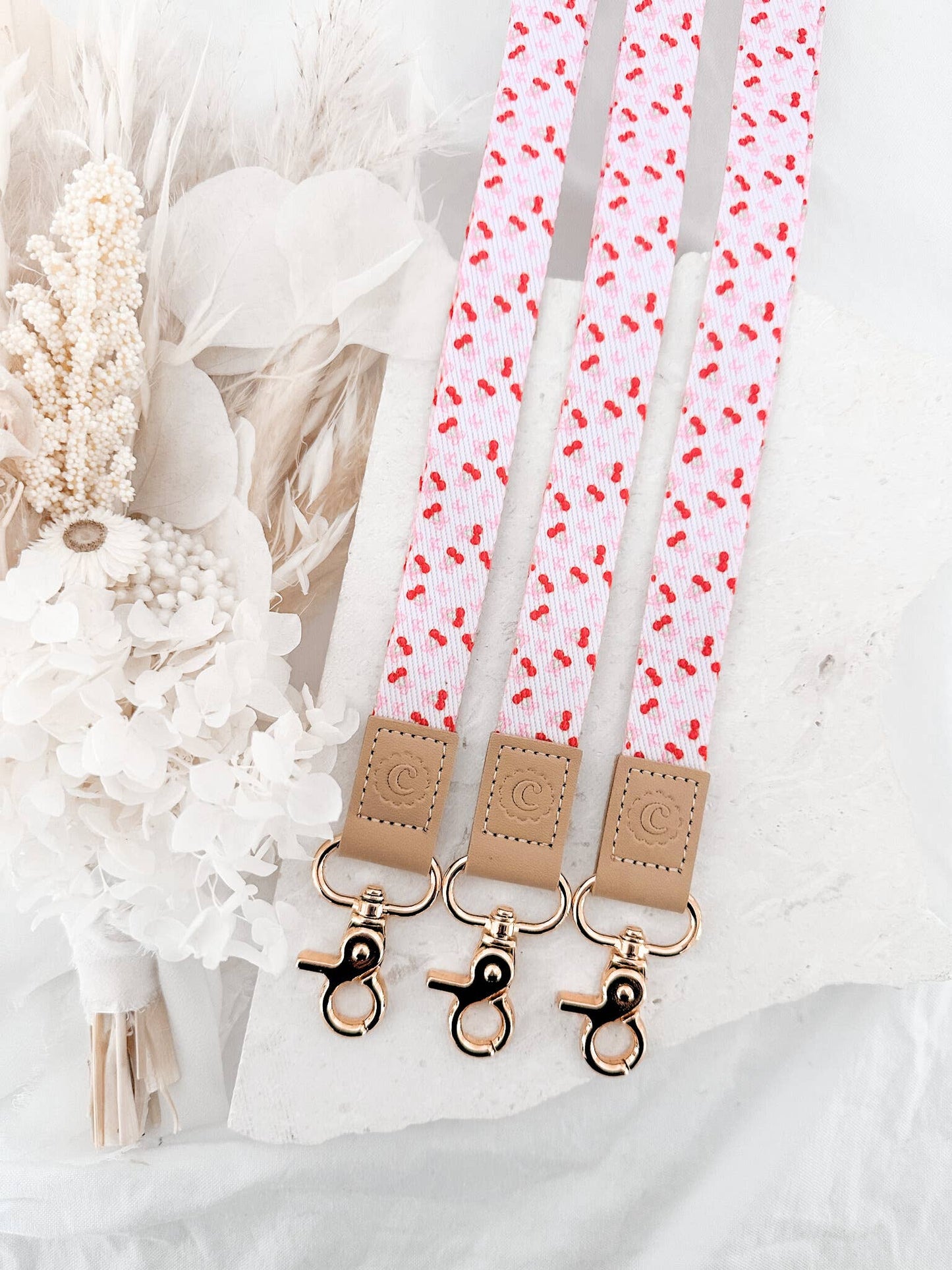 Fabric Lanyard | Cherry Bows