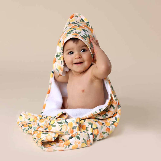 Sunny Citrus Organic Hooded Baby Towel