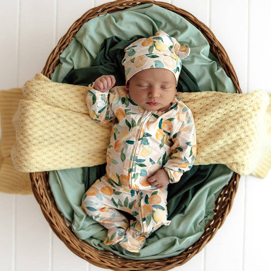 Sunny Citrus Organic Snuggle Sleepsuit Zip Footie