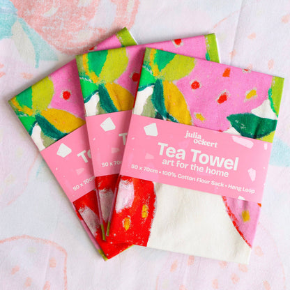 Strawberries Tea Towel - Dopamine Decor - Home Decor Gift