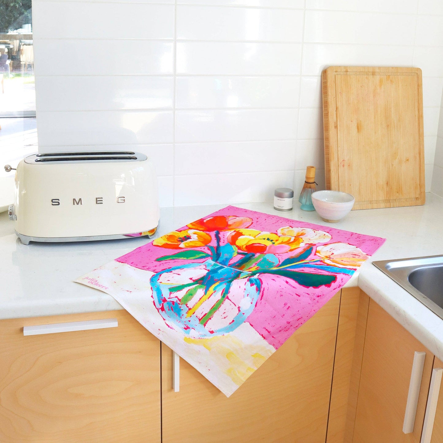 Flower Bouquet Tea Towel- Dopamine Decor - Giftable Decor