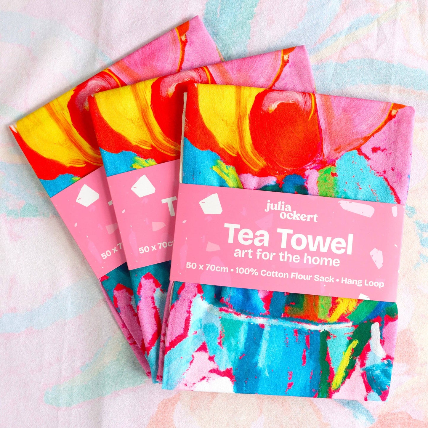 Flower Bouquet Tea Towel- Dopamine Decor - Giftable Decor