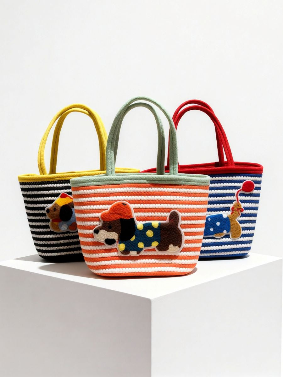 Dashshund Bag - Yellow and Black Stripe