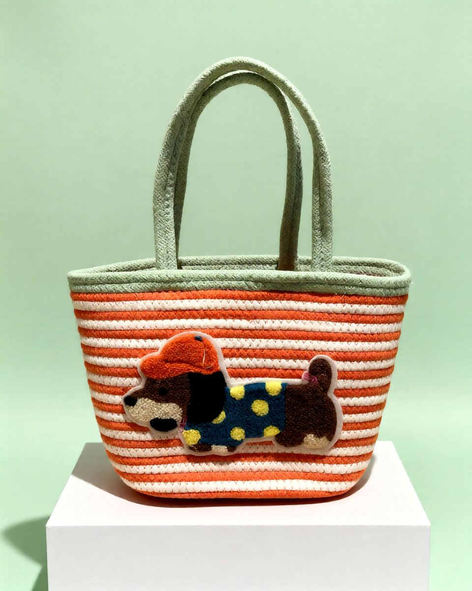 Dashchund Bag -Orange Stripe