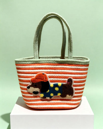 Dashchund Bag -Orange Stripe