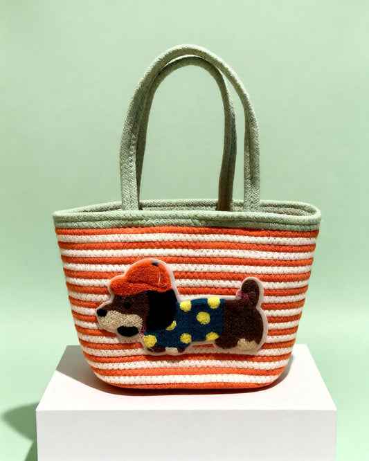 Dashchund Bag -Orange Stripe