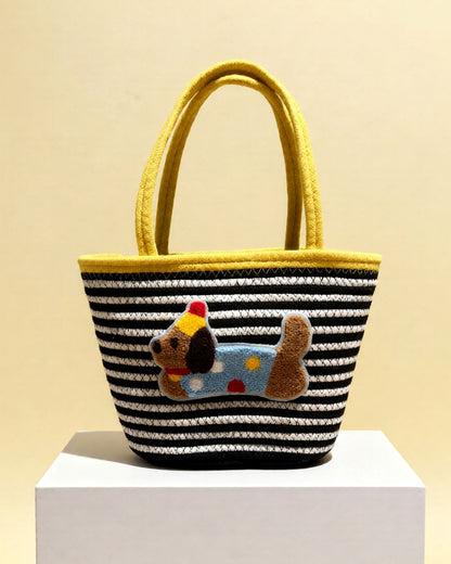Dashshund Bag - Yellow and Black Stripe