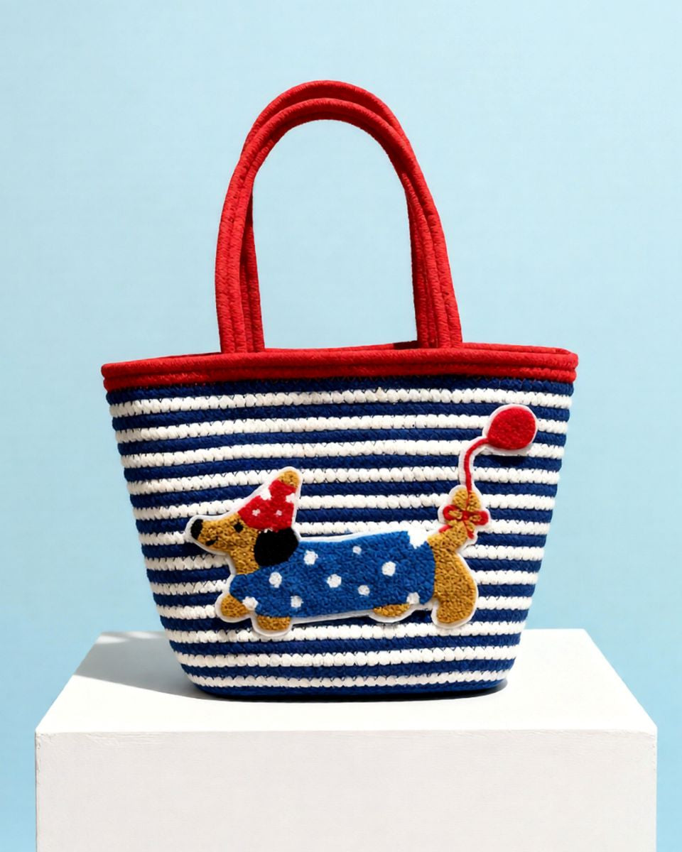 Dashchund Bag -Red and Blue