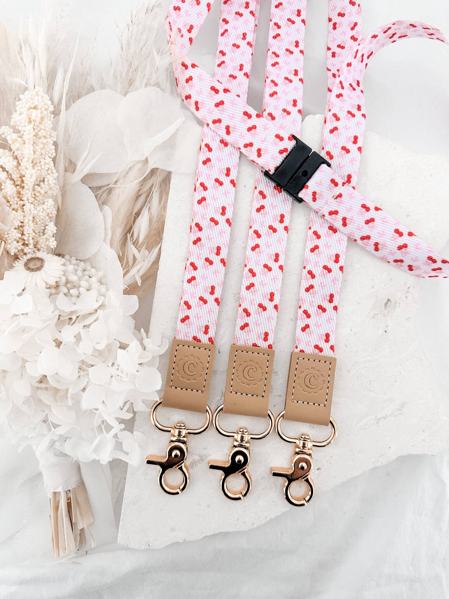 Fabric Lanyard | Cherry Bows